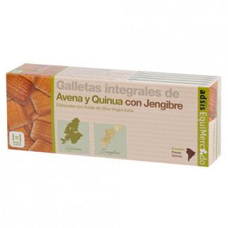 Galletas integrales de Avena y Quinua con jengibre