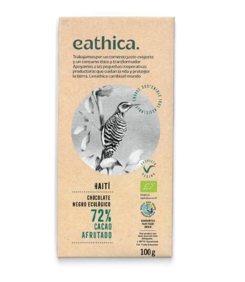 CHOCOLATE NEGRO 72% HAITÍ BIO 100 G